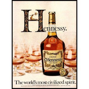 1982 Hennessy Cognac Vintage Print Ad Snifter Glasses Wall Art Photo Man Cave